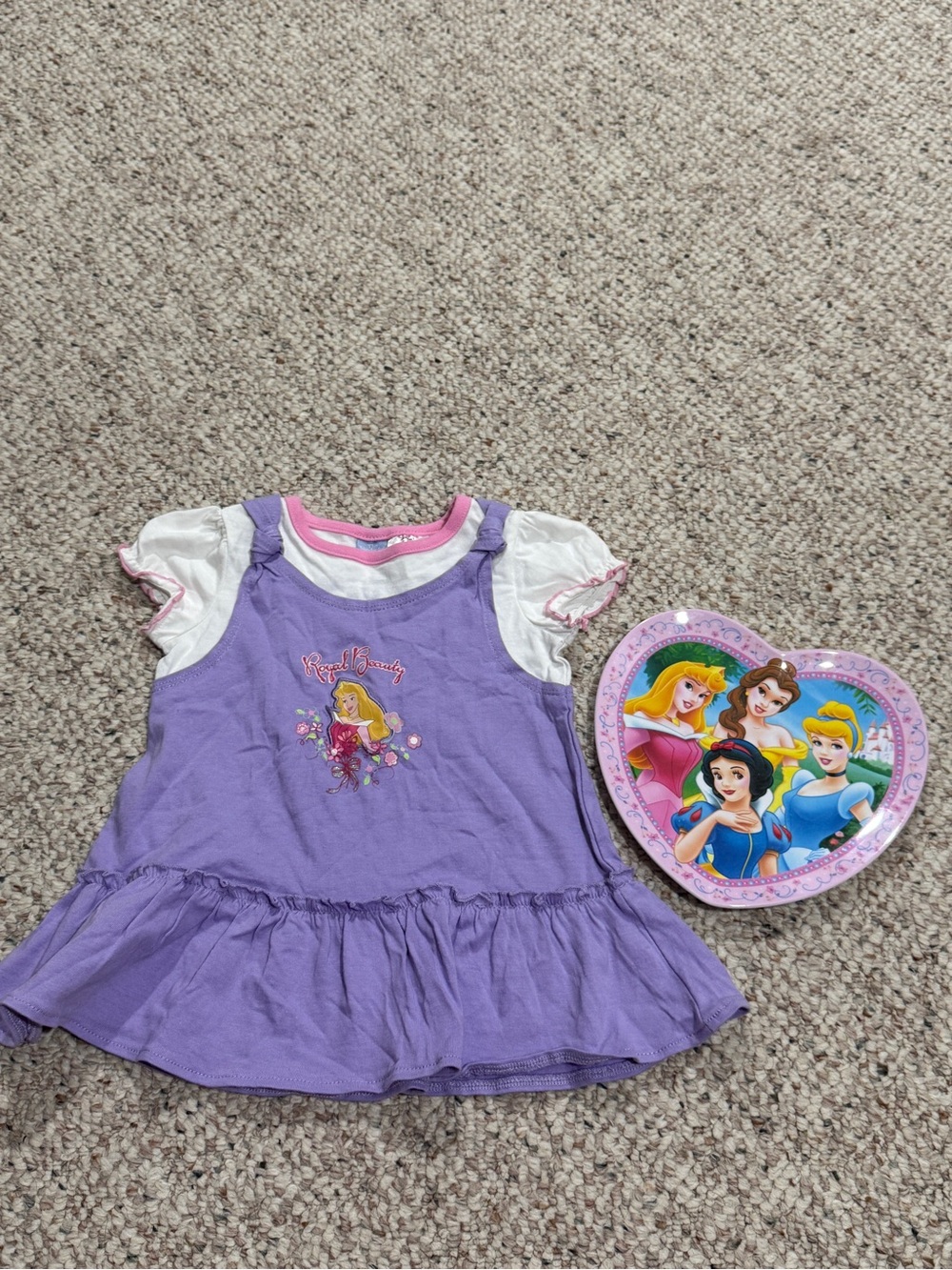 Disney purple top size 18 months and Zak princess plate